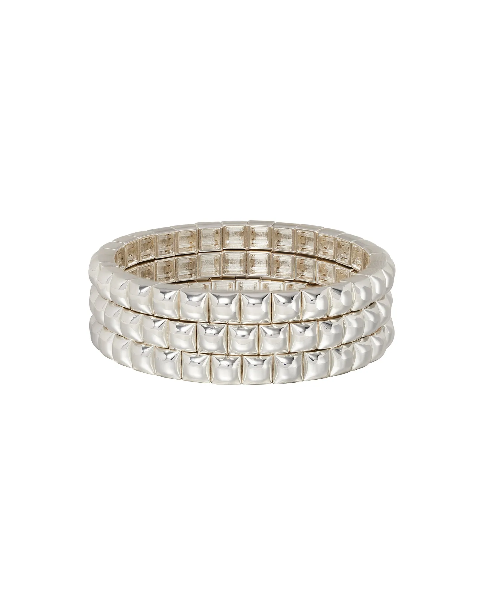 The Mini Square Stud Bracelet in Silver sold by Roxanne Assoulin
