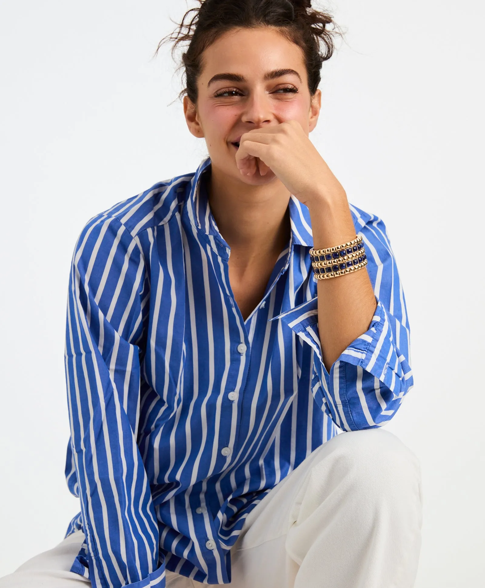 The Puffy Stud Bracelet Stack in Navy sold by Roxanne Assoulin product image thumbnail 4