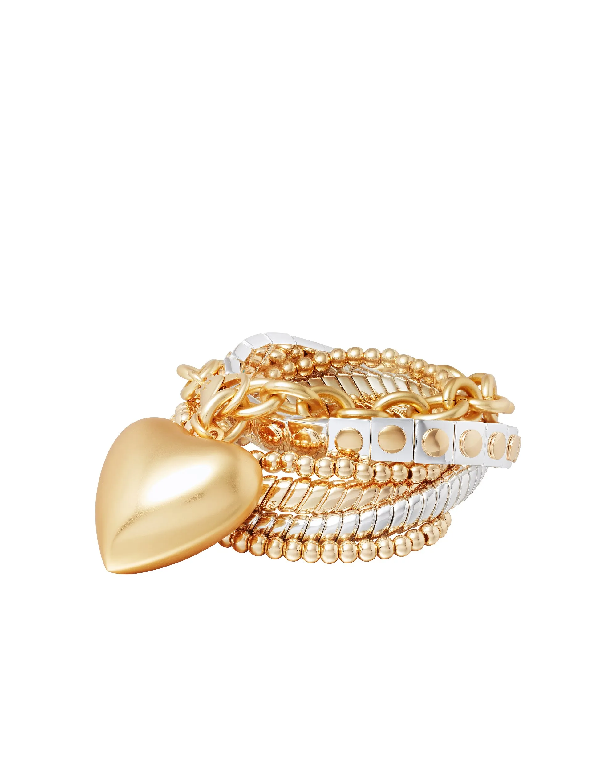 The Puffy Heart Bracelet Stack sold by Roxanne Assoulin