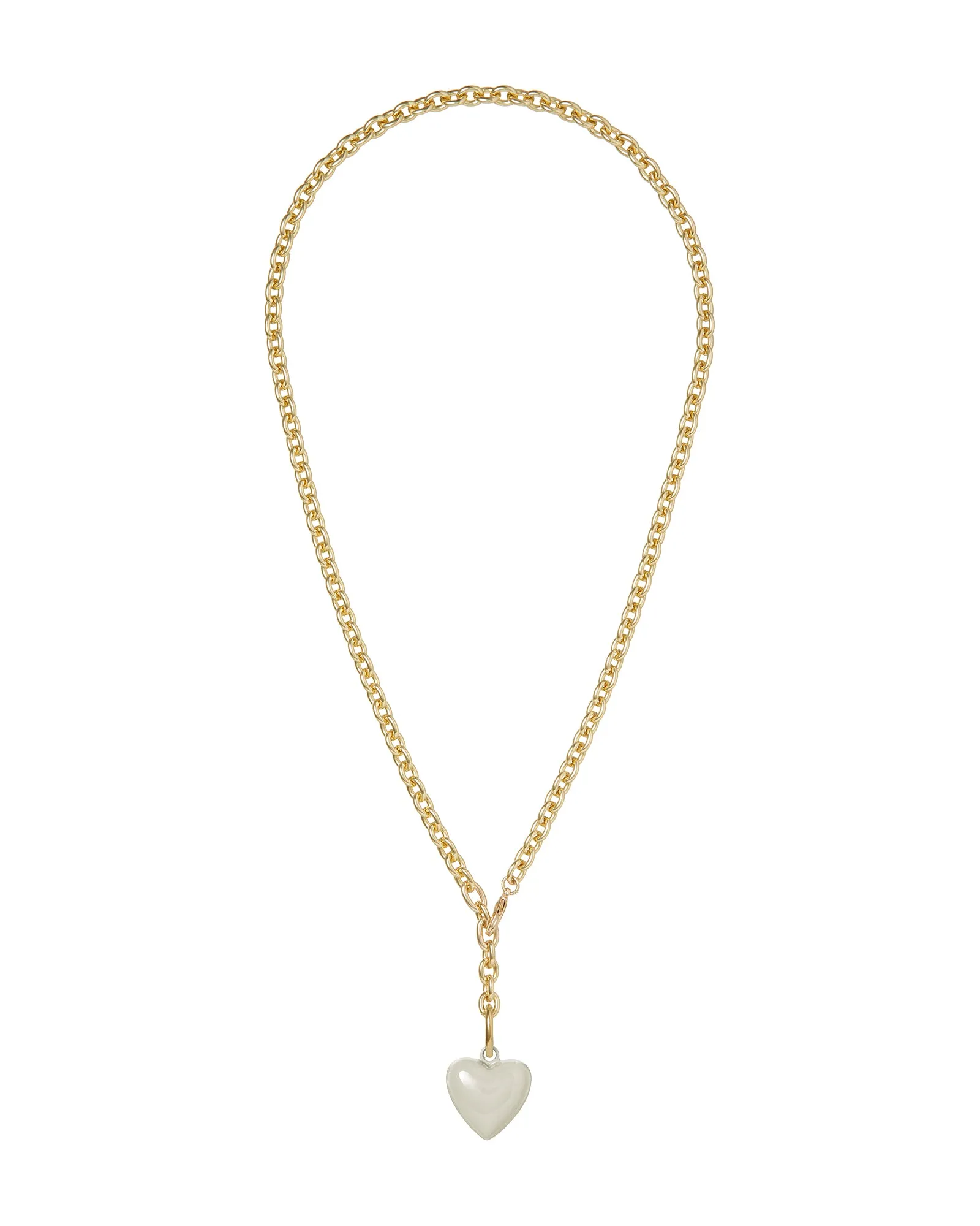 The Mini Puffy Heart Charm Necklace sold by Roxanne Assoulin