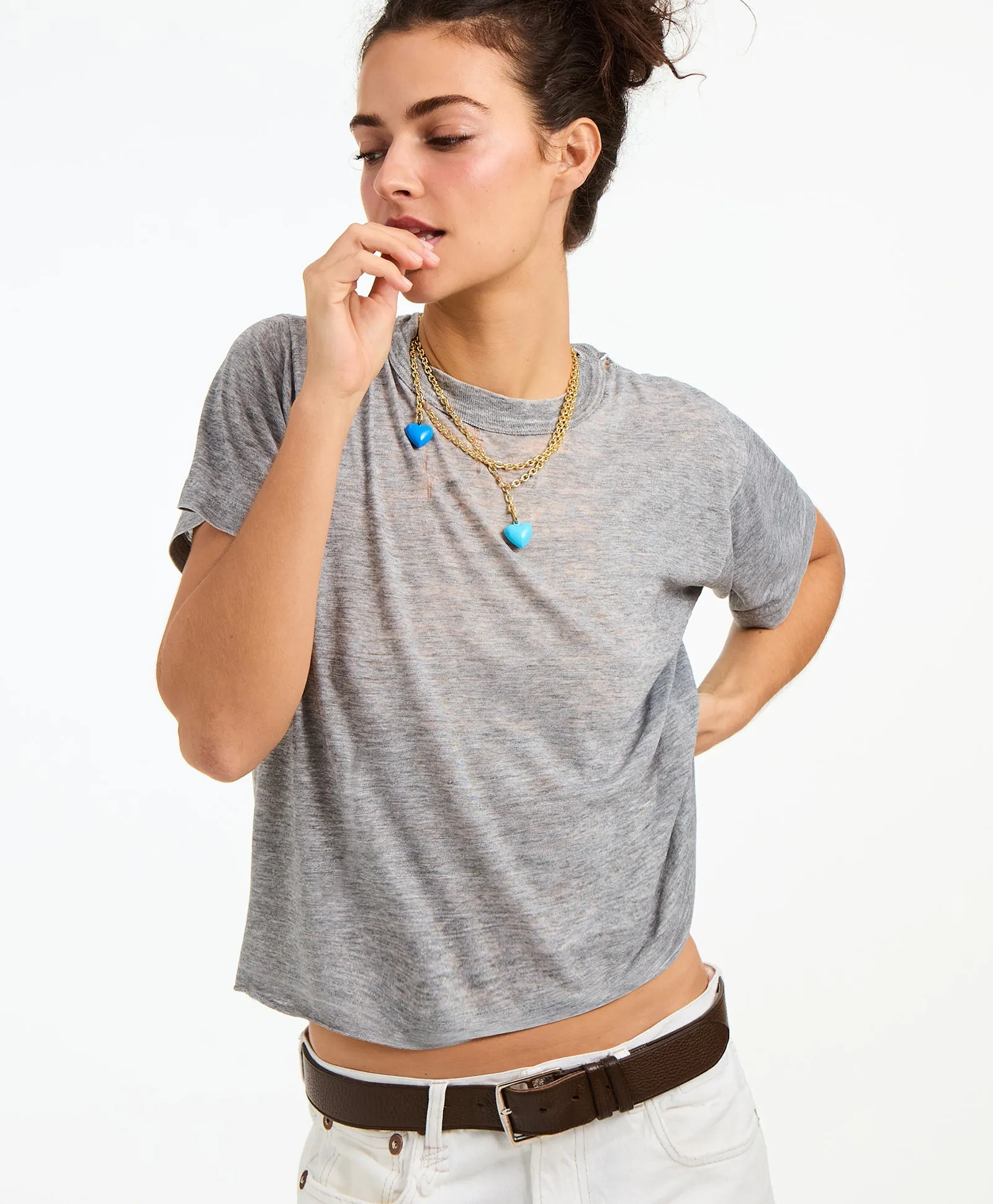 The Mini Puffy Heart Necklace sold by Roxanne Assoulin product image thumbnail 4