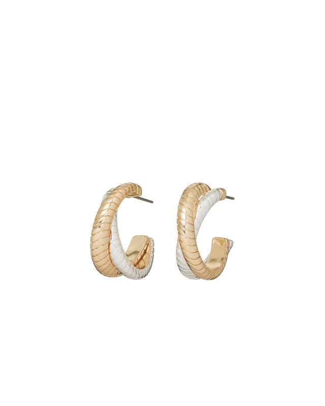 The Double Cobra Hoop in Mixed Metals sold by Roxanne Assoulin