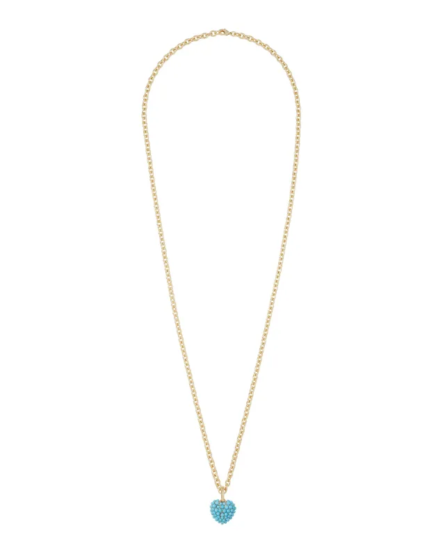 The Encrusted Puffy Heart Necklace sold by Roxanne Assoulin