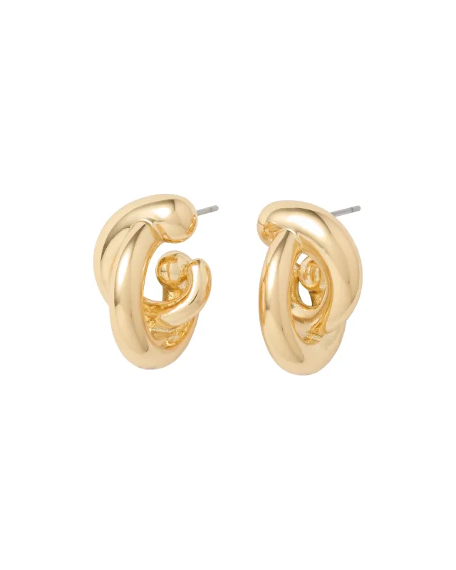 The Twist Earrings in Gold sold by Roxanne Assoulin