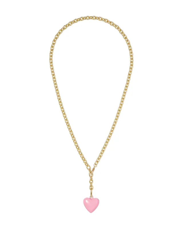 The Mini Puffy Heart Charm Necklace sold by Roxanne Assoulin