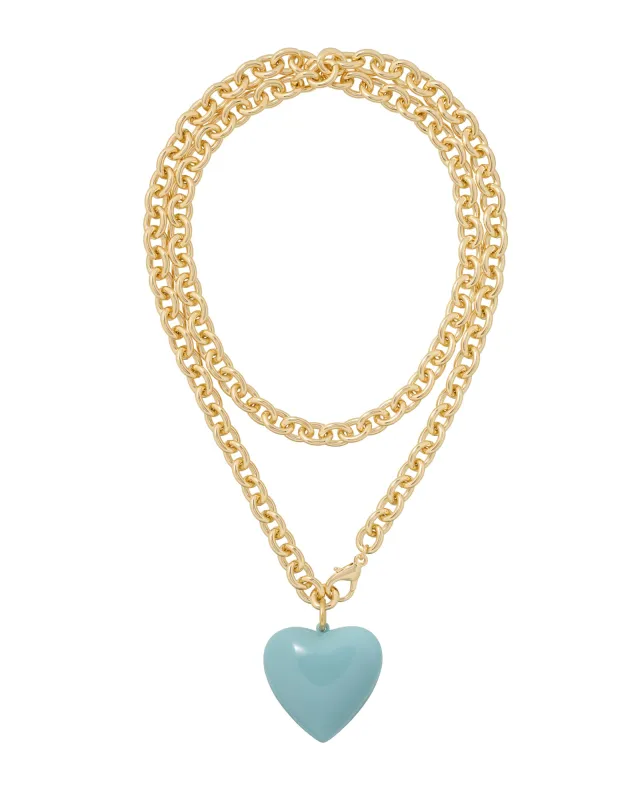 The Big Puffy Heart Charm Necklace sold by Roxanne Assoulin