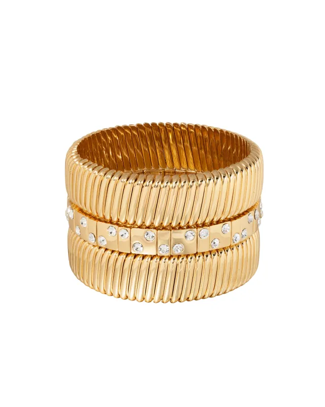 The Rock & Roll Stack in Gold sold by Roxanne Assoulin