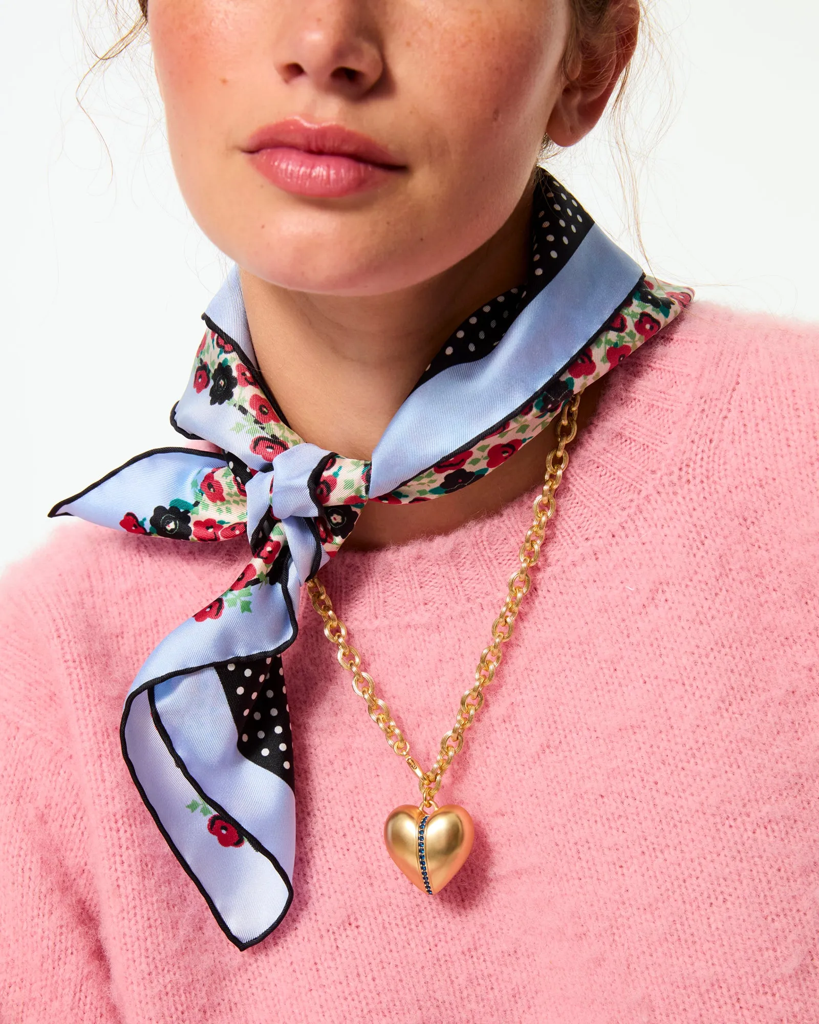 The Sapphire Stripe Puffy Heart Pendant sold by Roxanne Assoulin product image thumbnail 2