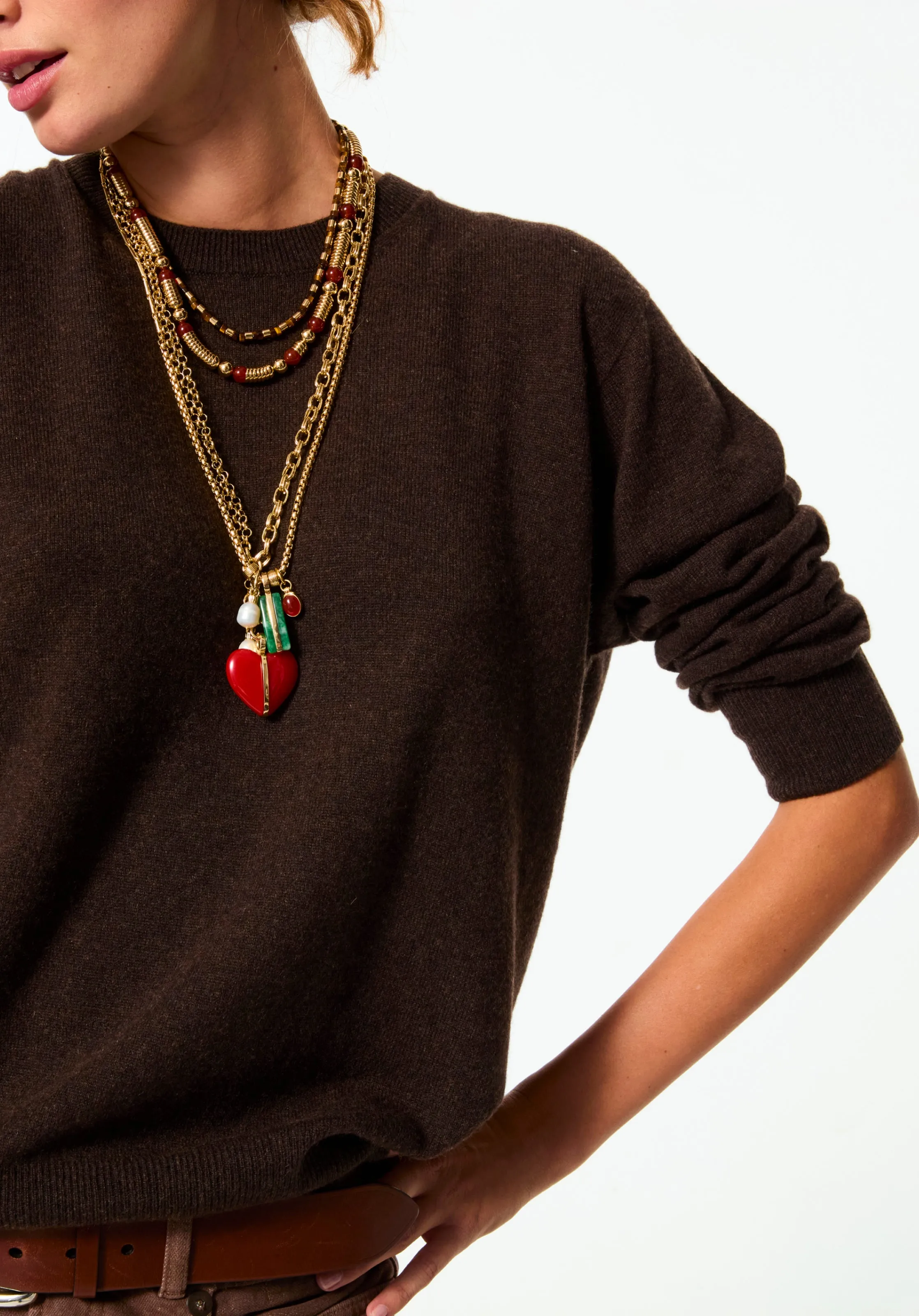 The Big Stone Heart Charm Pendant sold by Roxanne Assoulin product image thumbnail 2