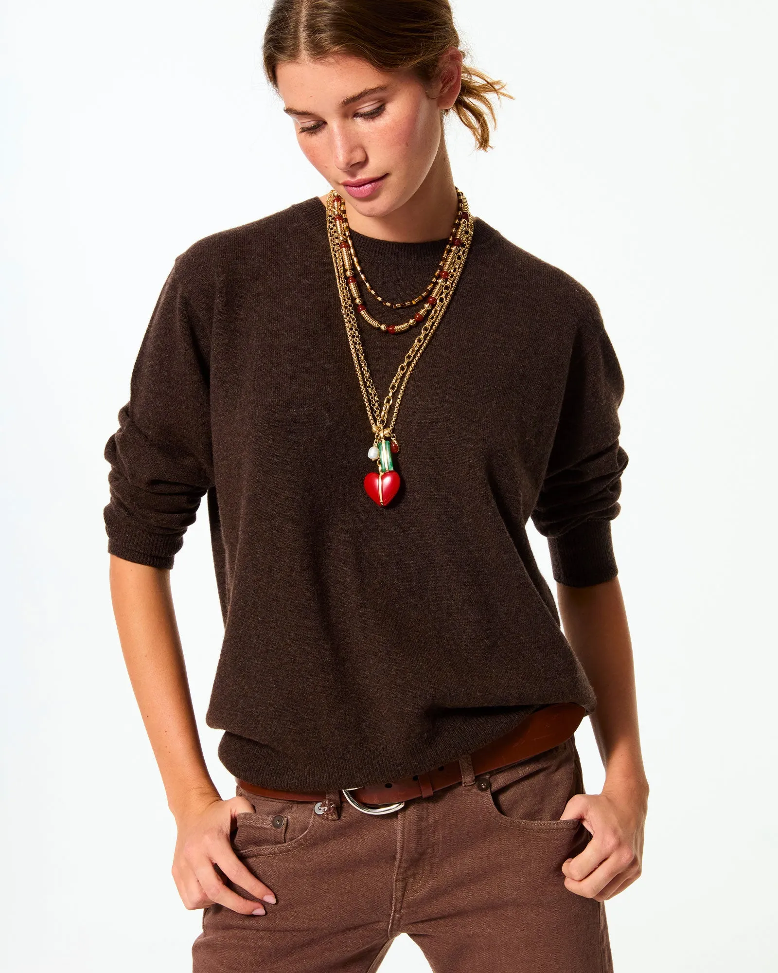 The Big Stone Heart Charm Pendant sold by Roxanne Assoulin product image thumbnail 4