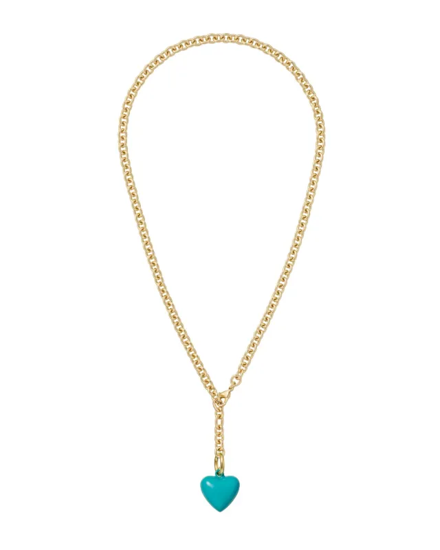 The Mini Puffy Heart Charm Necklace sold by Roxanne Assoulin