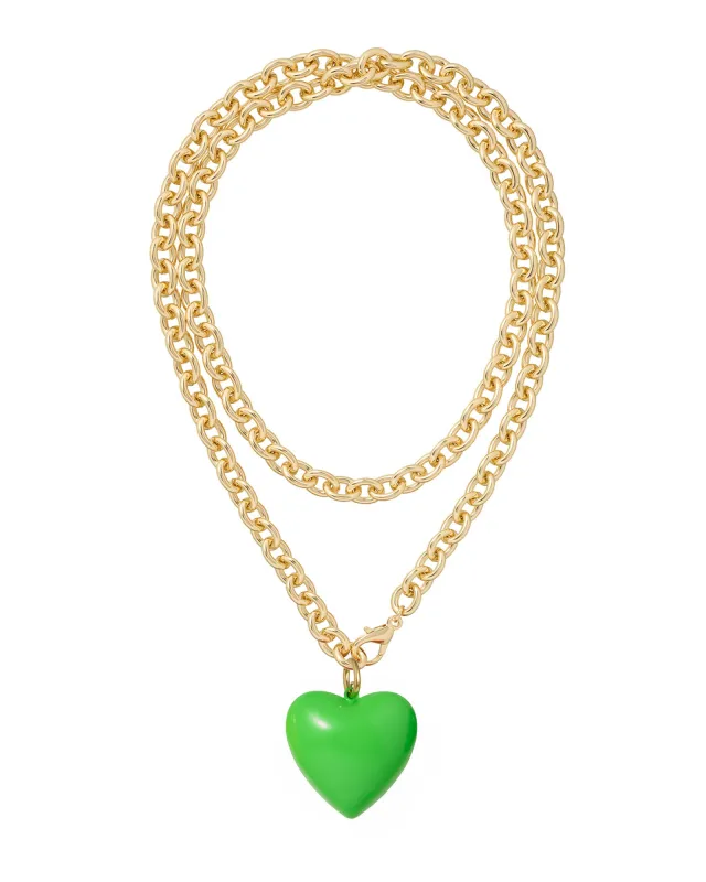 The Big Puffy Heart Charm Necklace made by Roxanne Assoulin