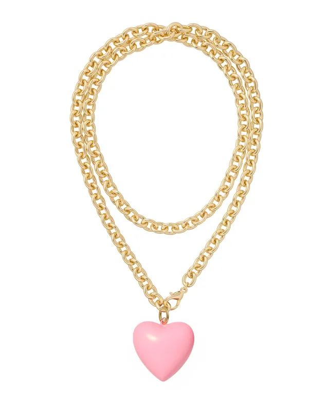 The Big Puffy Heart Charm Necklace sold by Roxanne Assoulin