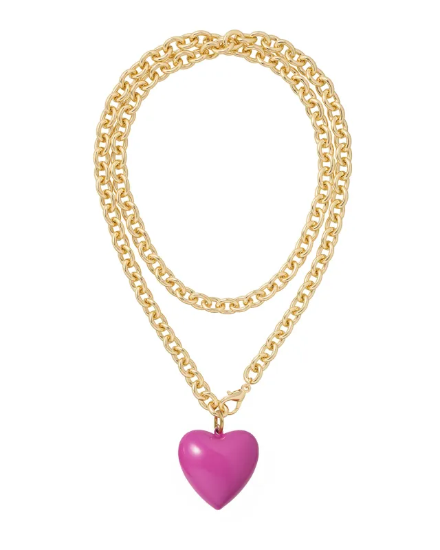 The Big Puffy Heart Charm Necklace made by Roxanne Assoulin