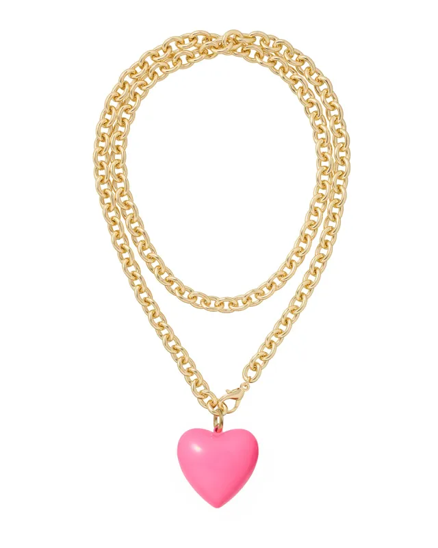 The Big Puffy Heart Charm Necklace made by Roxanne Assoulin