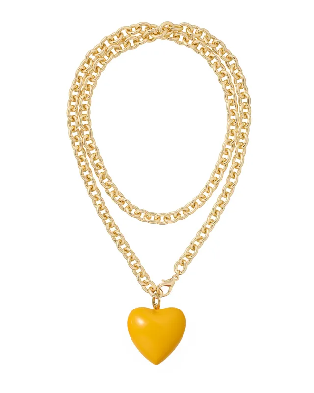 The Big Puffy Heart Charm Necklace made by Roxanne Assoulin