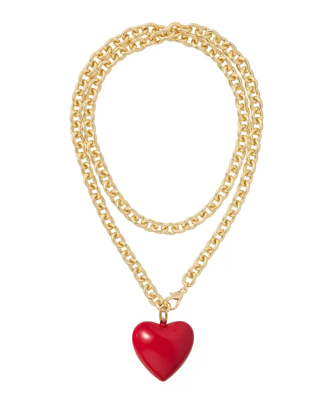 The Big Puffy Heart Charm Necklace sold by Roxanne Assoulin