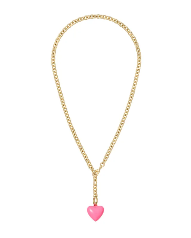 The Mini Puffy Heart Charm Necklace sold by Roxanne Assoulin