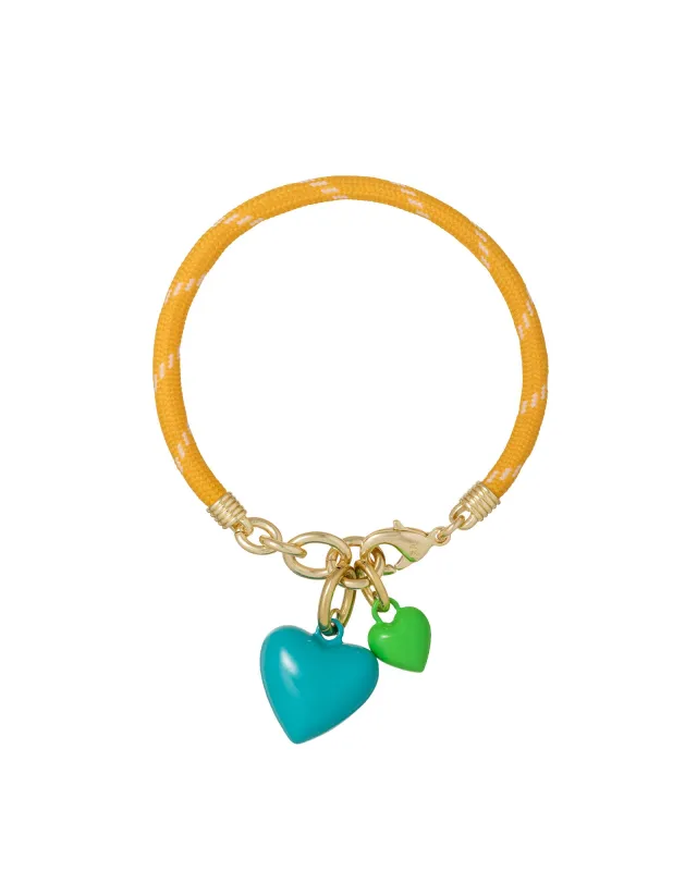 The Happy Cord Mini Double Heart Bracelet made by Roxanne Assoulin