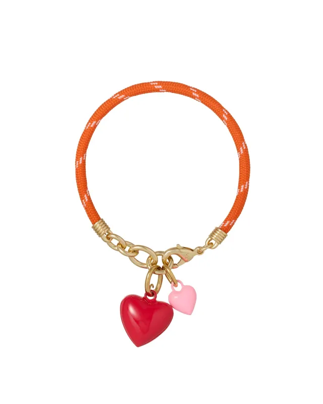 The Happy Cord Mini Double Heart Bracelet made by Roxanne Assoulin
