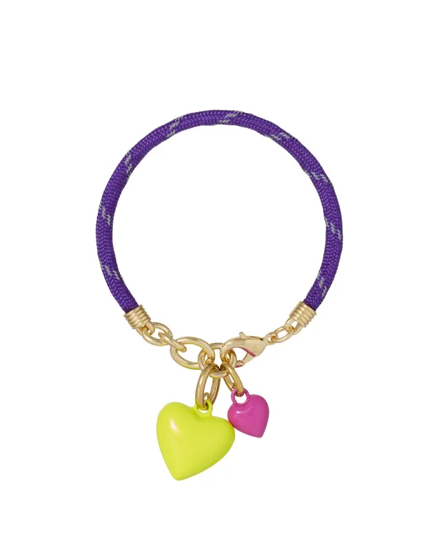 The Happy Cord Mini Double Heart Bracelet made by Roxanne Assoulin