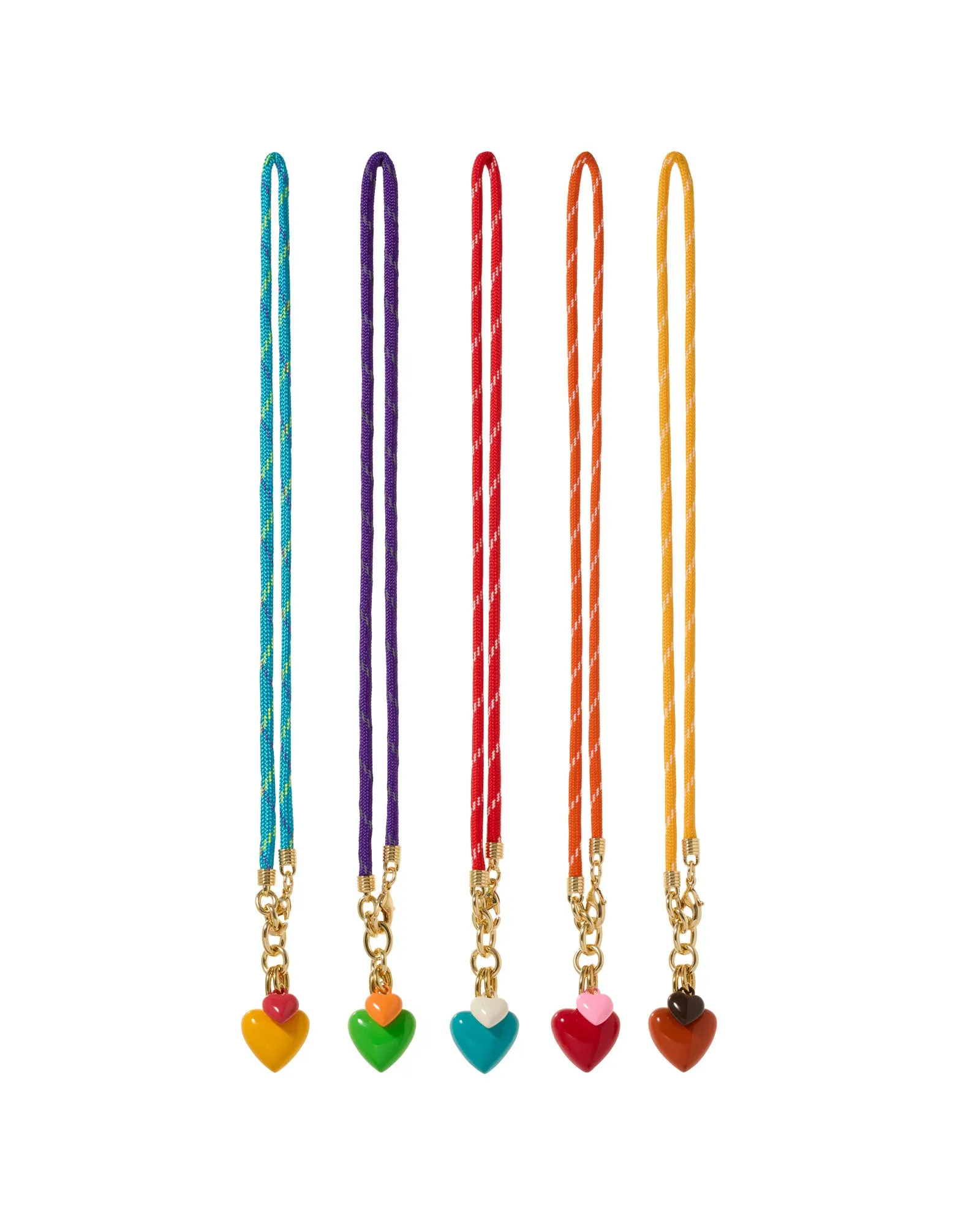 The Happy Cord Mini Double Heart Necklace sold by Roxanne Assoulin product image thumbnail 3