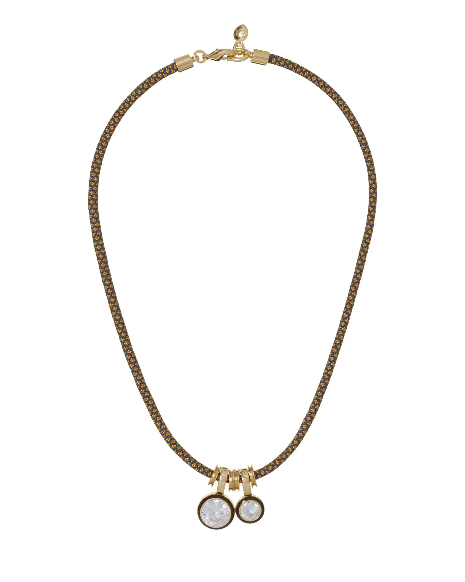 The Cubic Double Drop Cord Necklace sold by Roxanne Assoulin