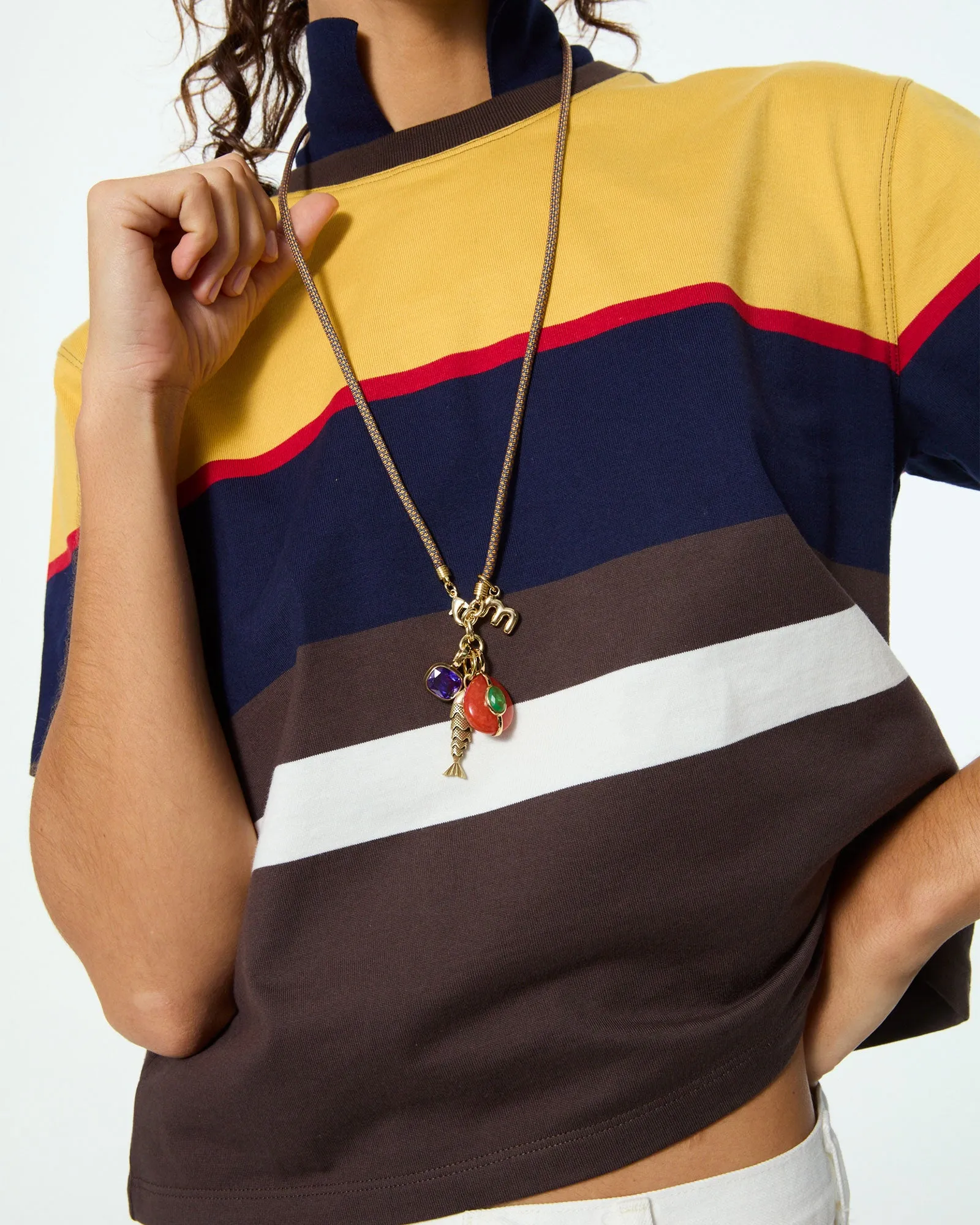 The Long Happy Cord Charm Necklace sold by Roxanne Assoulin product image thumbnail 5