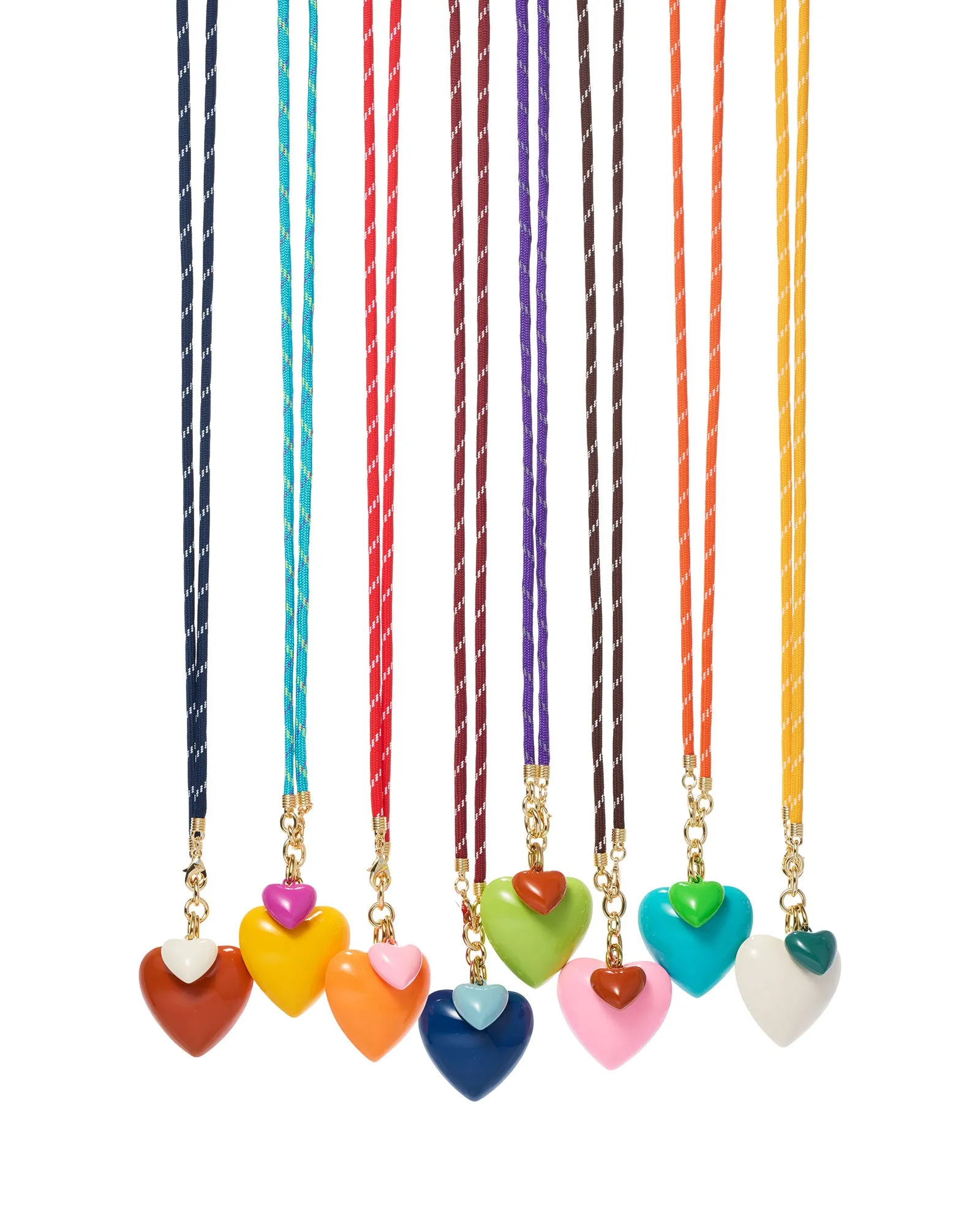 The Happy Cord Long Big Double Heart Necklace sold by Roxanne Assoulin product image thumbnail 4