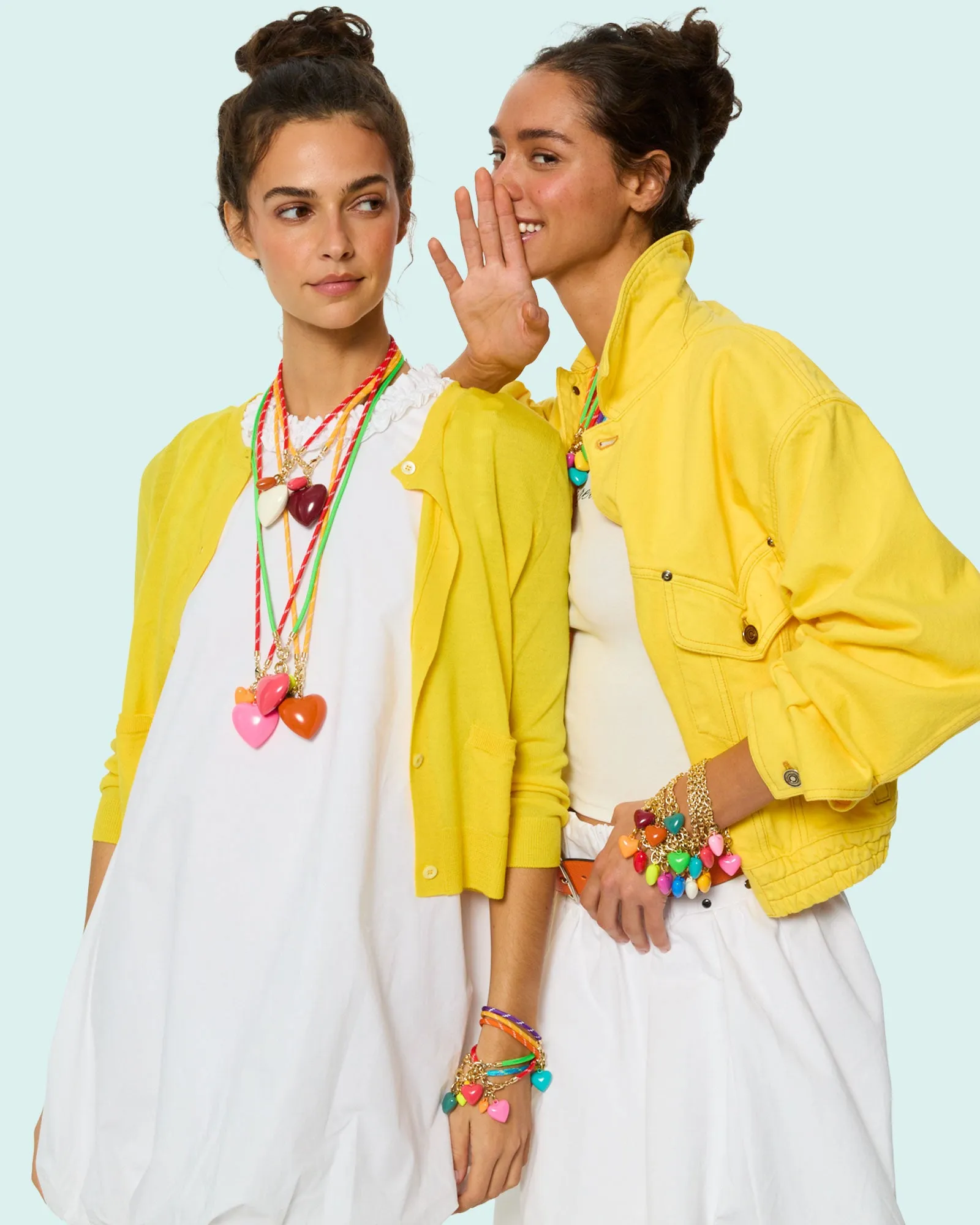 The Happy Cord Long Big Double Heart Necklace sold by Roxanne Assoulin product image thumbnail 2
