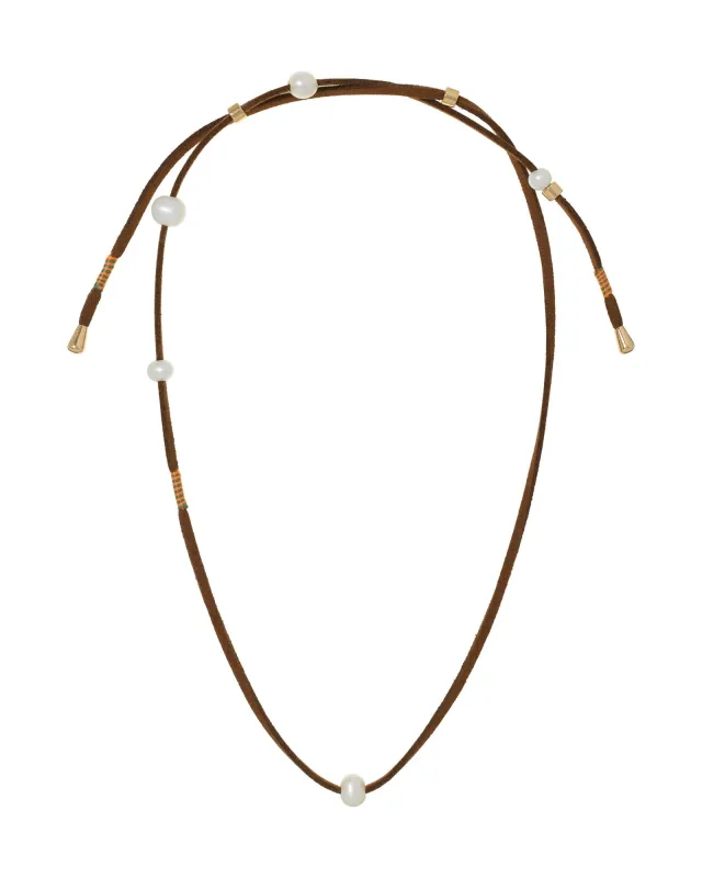 The Pearl Leather Wrap Necklace made by Roxanne Assoulin