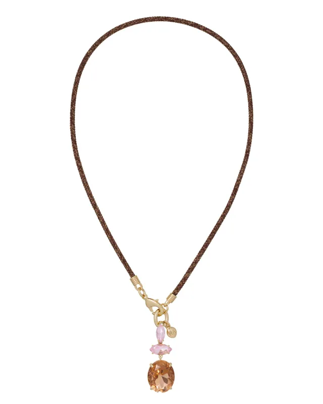 Crystal Granita Le Petite Cord Necklace made by Roxanne Assoulin