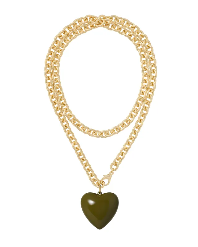The Big Puffy Heart Charm Necklace made by Roxanne Assoulin