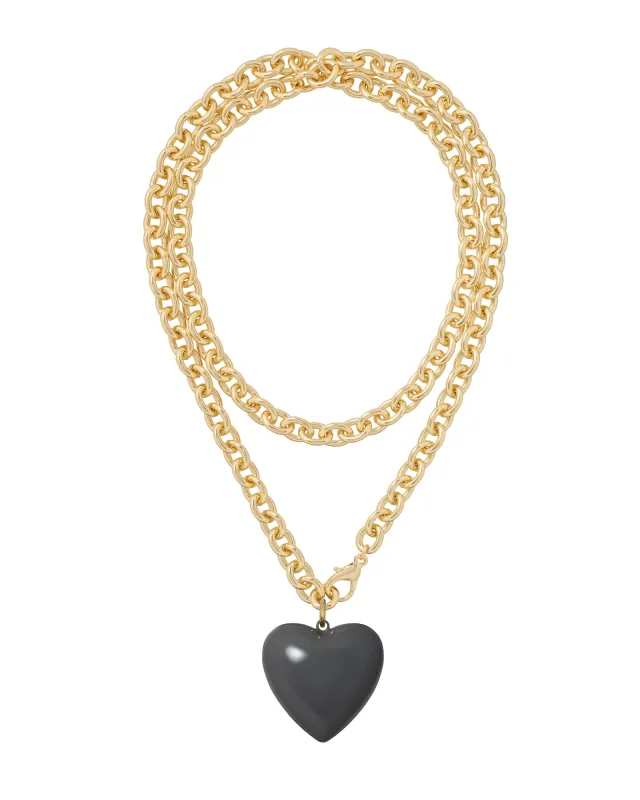 The Big Puffy Heart Charm Necklace made by Roxanne Assoulin