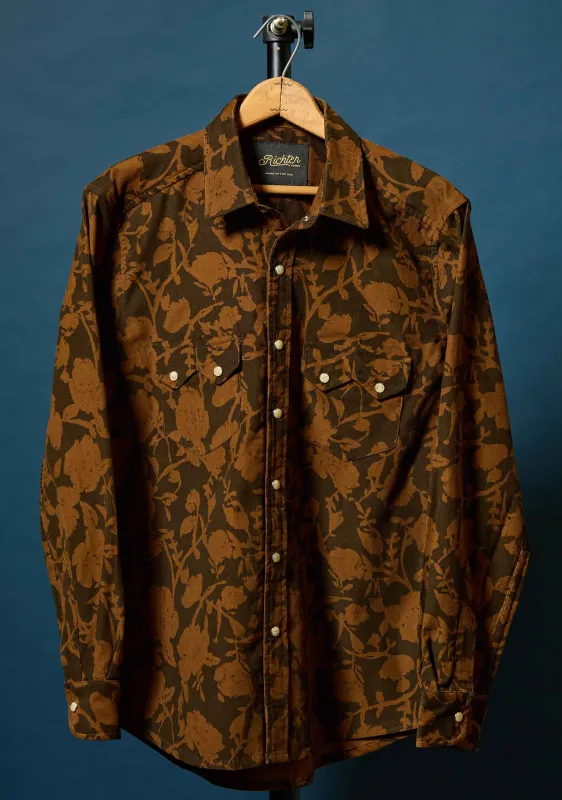 Cotton Printed Corduroy in Floral Camou sold by Richter Goods