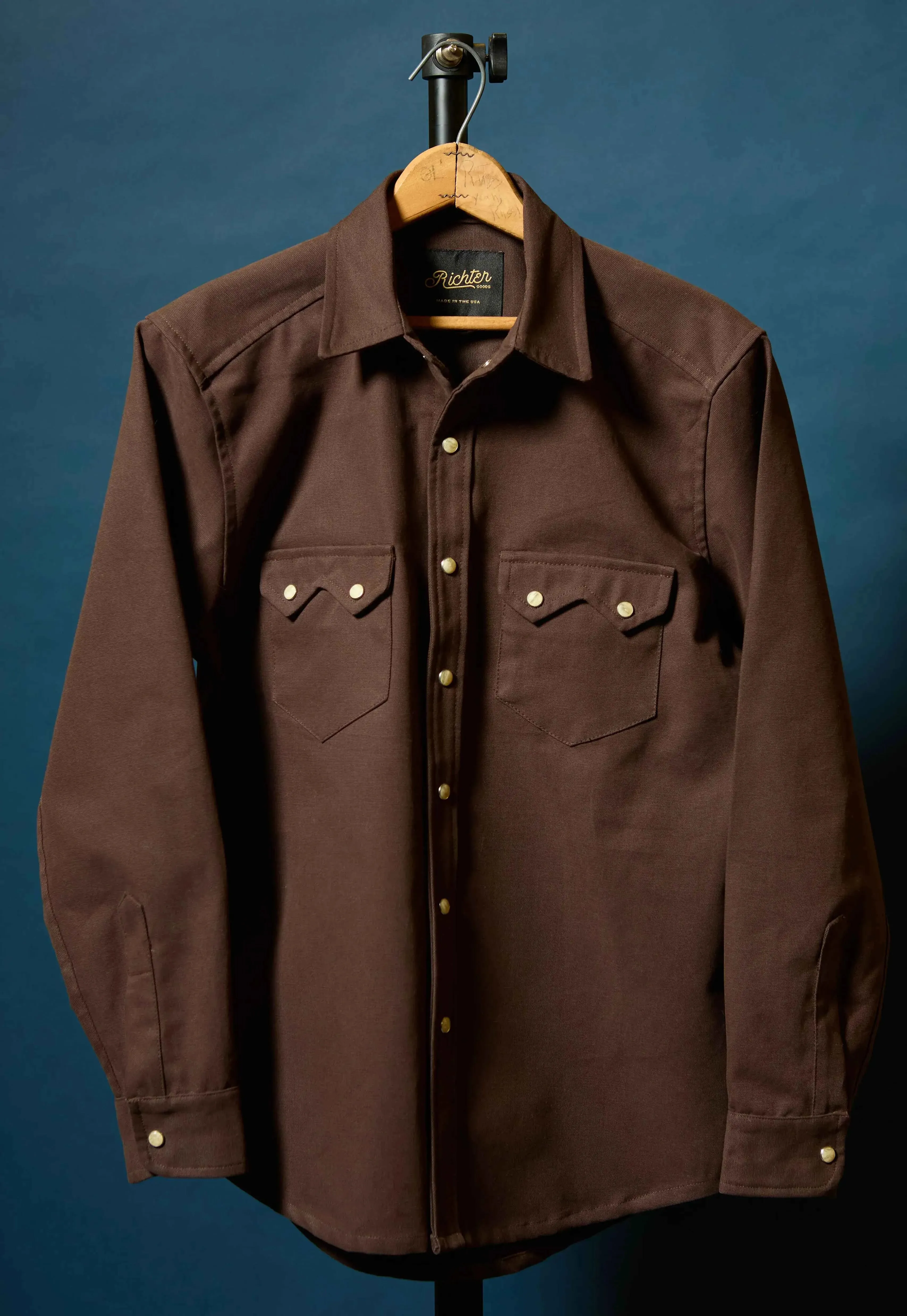 Brushed Bull Denim Shacket in Espresso sold by Richter Goods product image thumbnail 2