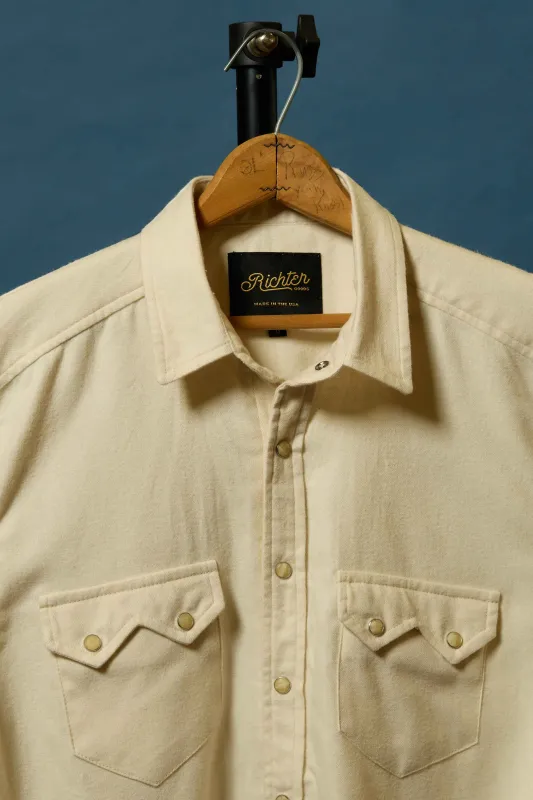 Alpine Super Soft Western Flannel in Off-White sold by Richter Goods