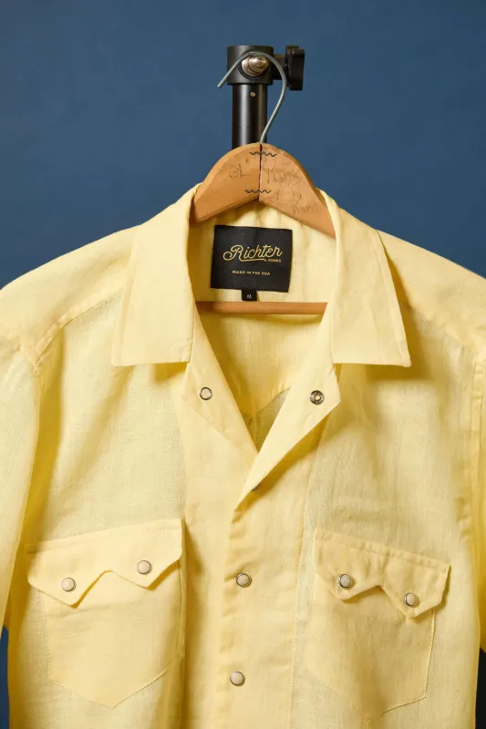 Western Linen in Butter Yellow sold by Richter Goods