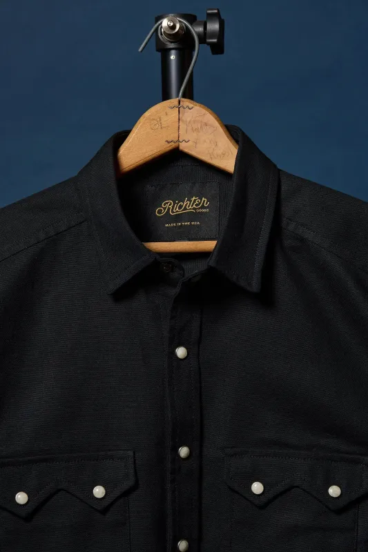 Duck Canvas Weekday Western in Sawtooth Black sold by Richter Goods