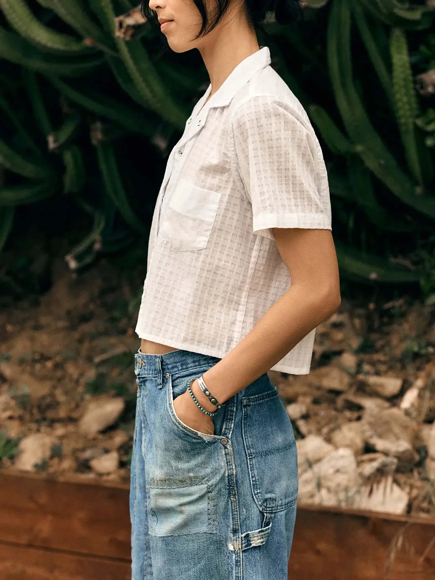 i+w x richter goods white dobby pearl snap sold by Richter Goods product image thumbnail 5