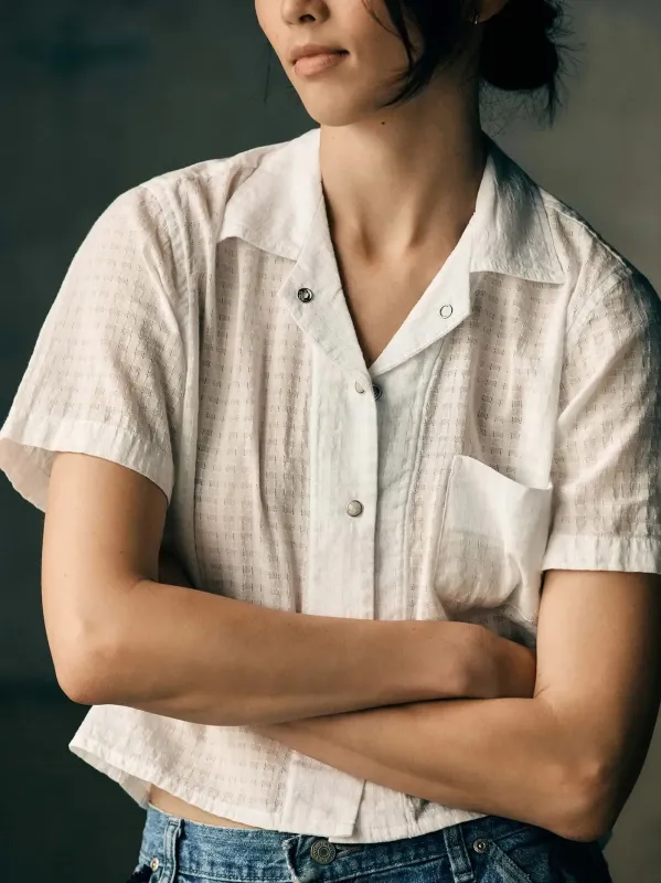 i+w x richter goods white dobby pearl snap sold by Richter Goods