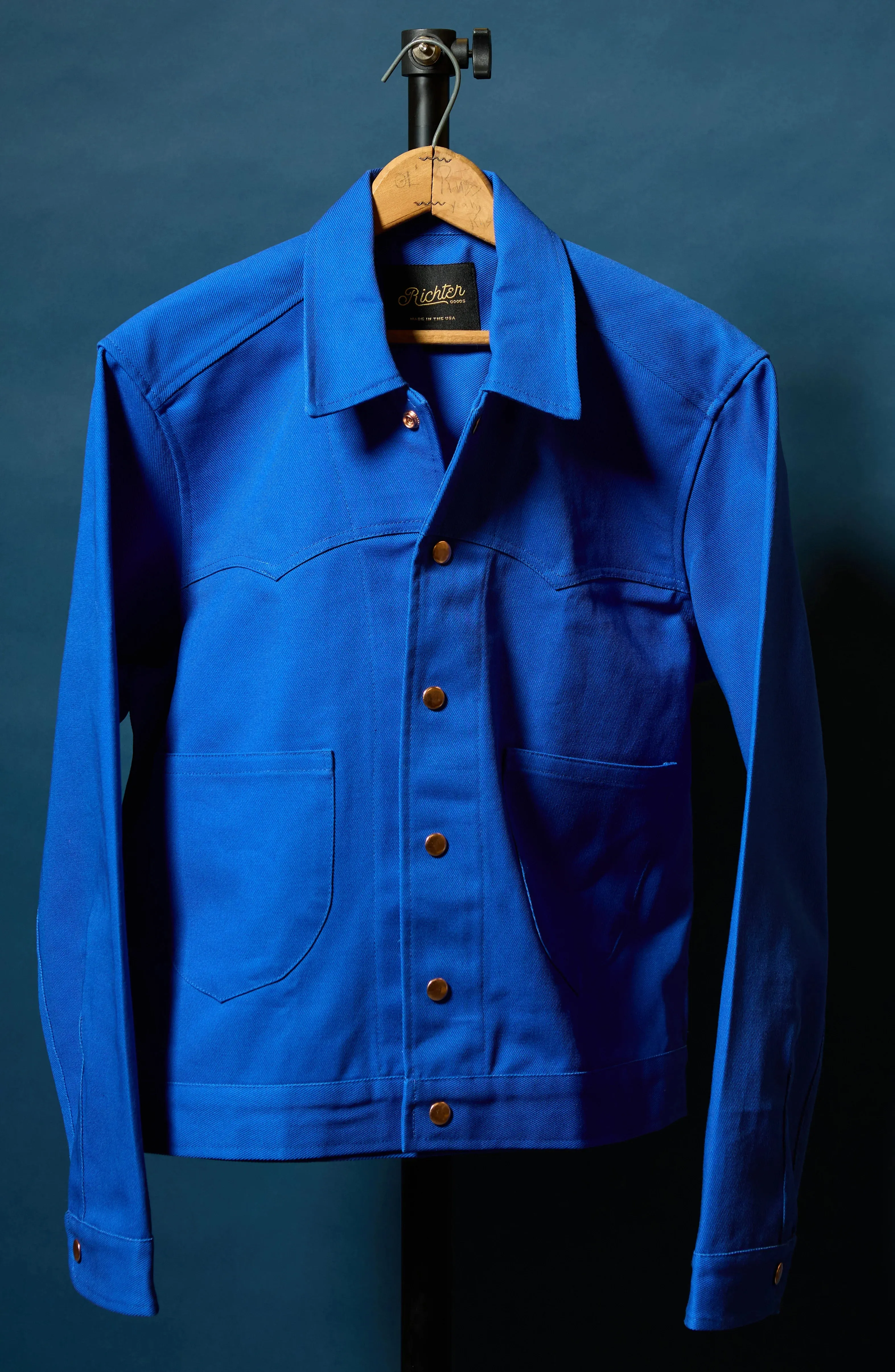Terlingua Trucker Jacket in Electric Blue sold by Richter Goods product image thumbnail 2