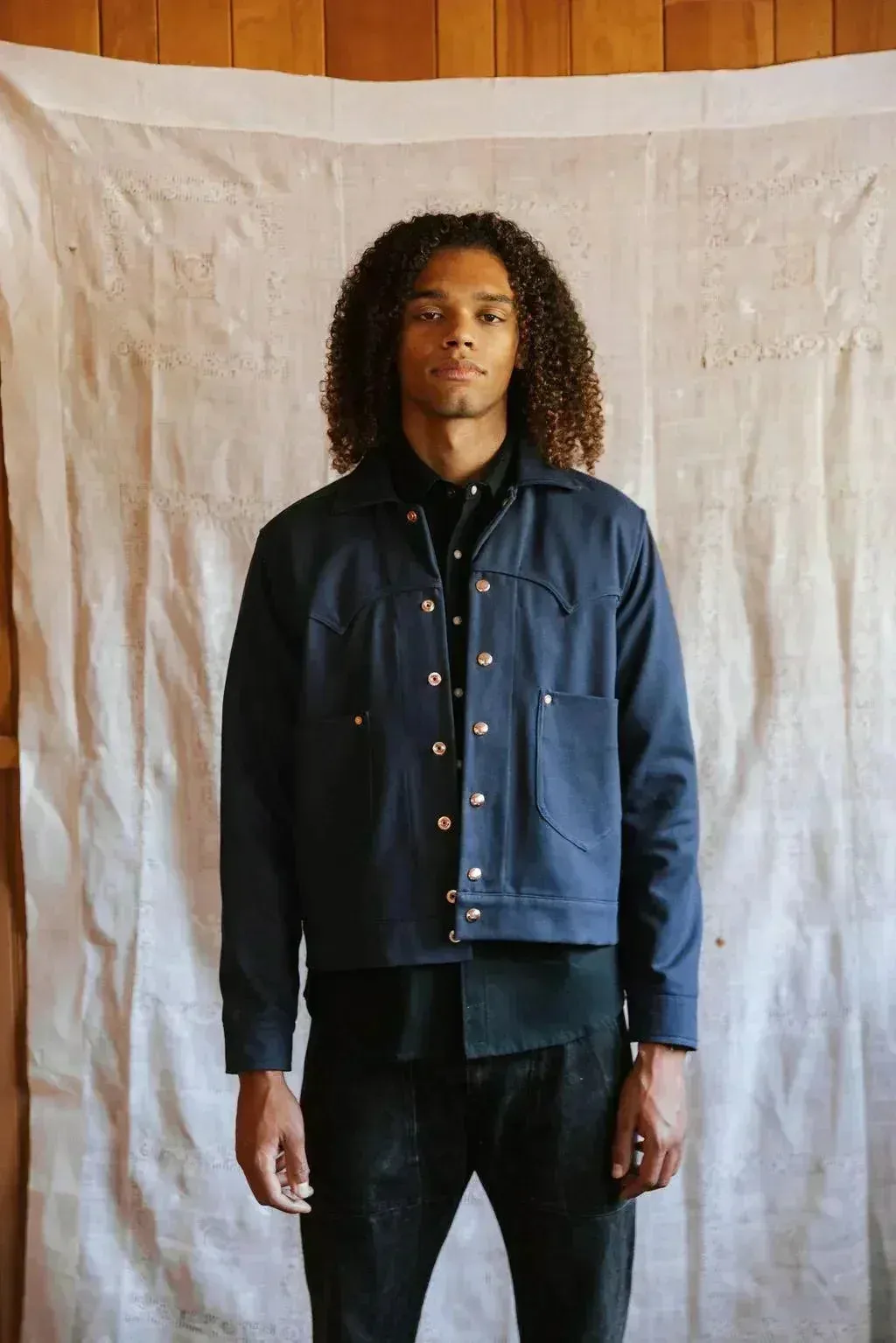 Terlingua Trucker Jacket in Navy Blue sold by Richter Goods product image thumbnail 3
