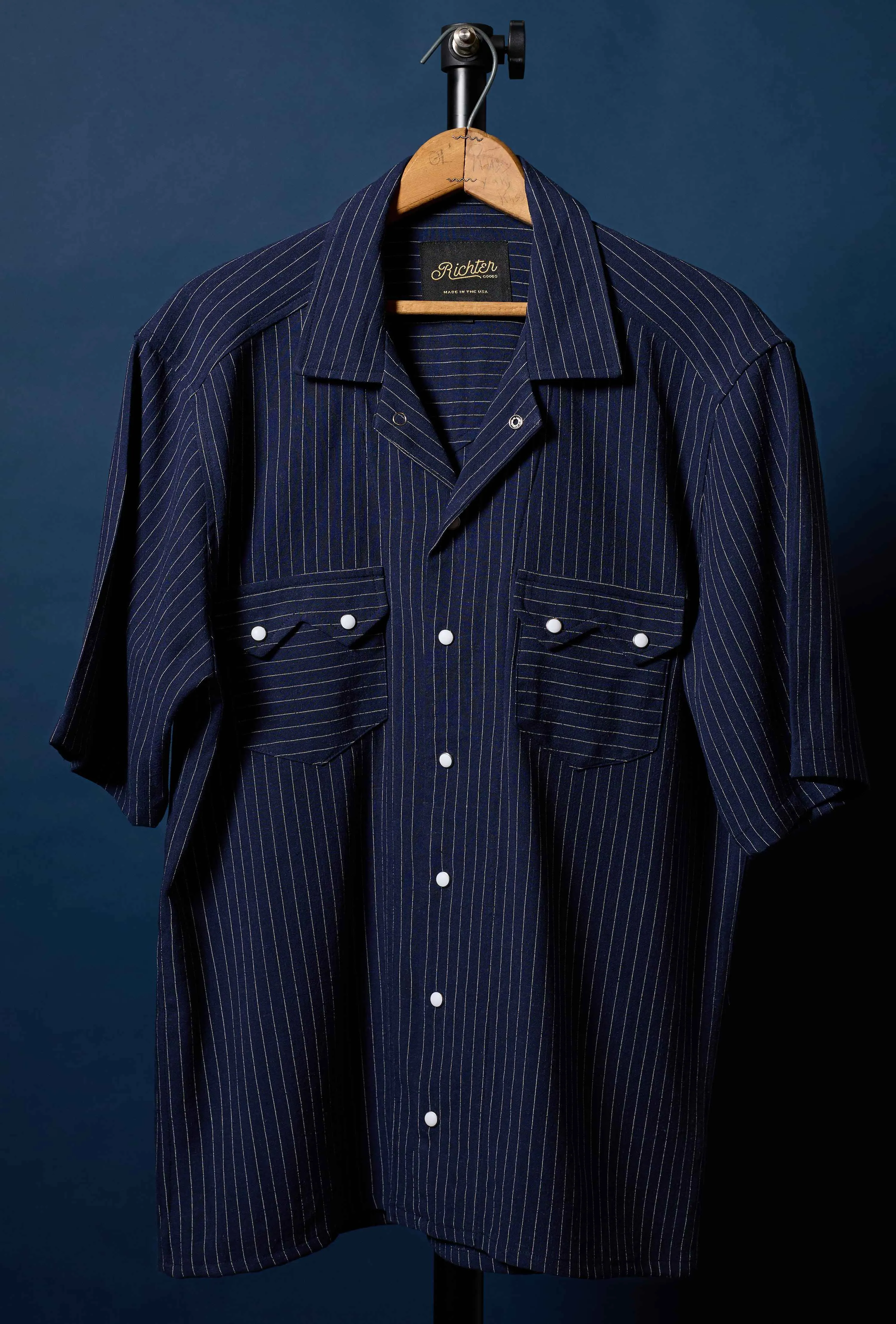 Navy Pinstripe Linen sold by Richter Goods product image thumbnail 2