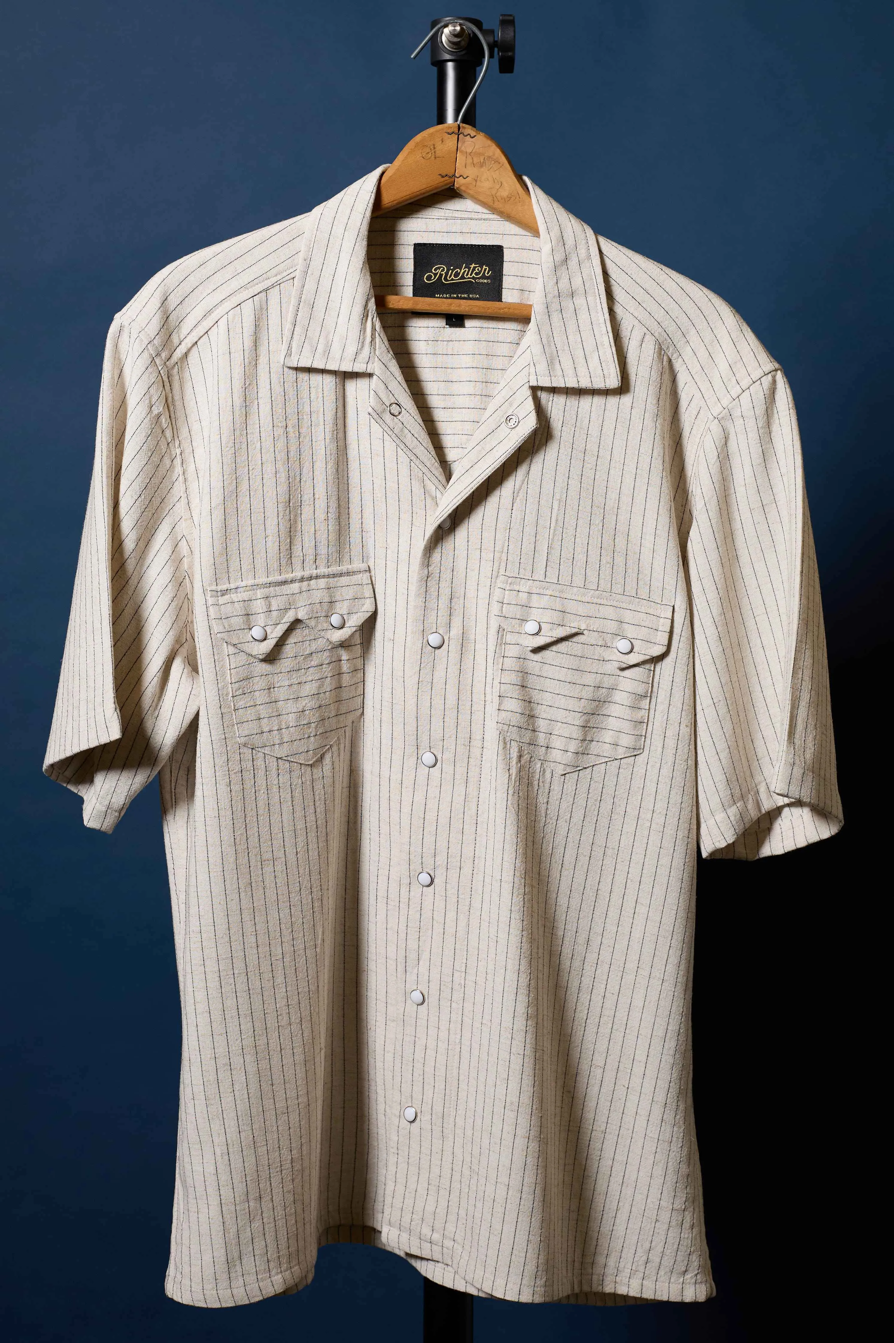 Off-White Pinstripe Linen sold by Richter Goods product image thumbnail 3