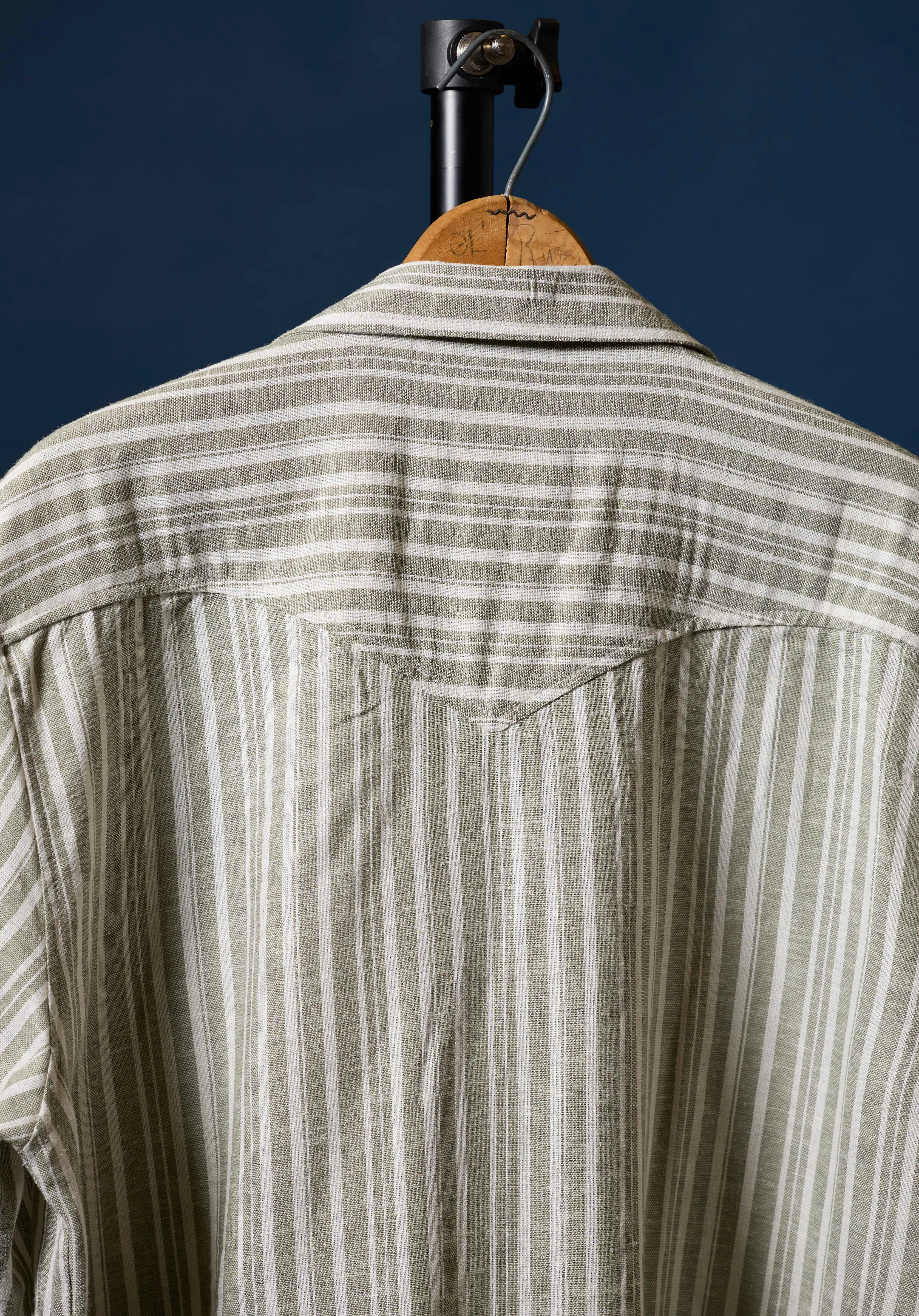 Balmorhea Linen in Green and White Stripe sold by Richter Goods product image thumbnail 3