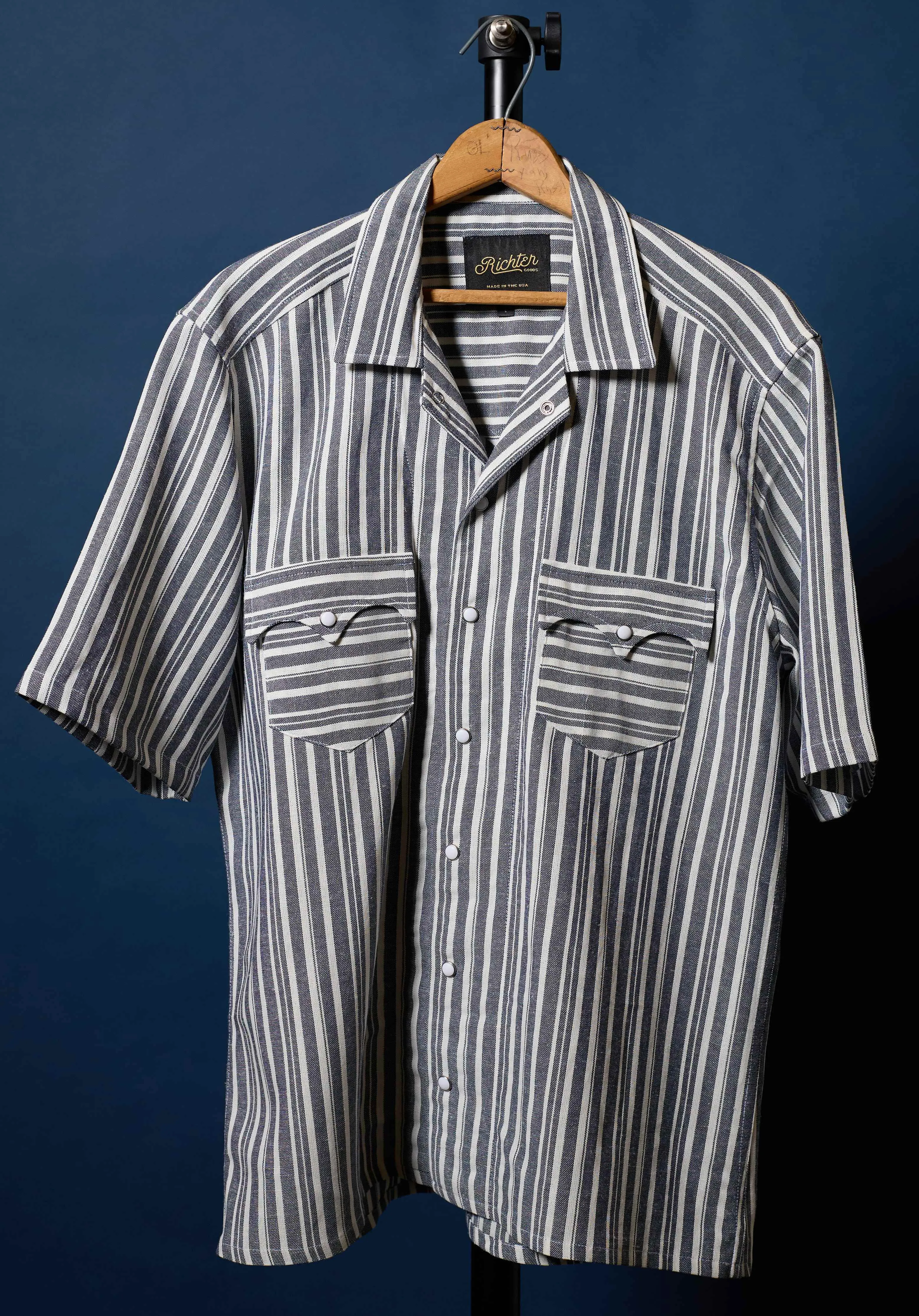 Balmorhea Linen in Blue and White Stripe sold by Richter Goods product image thumbnail 2