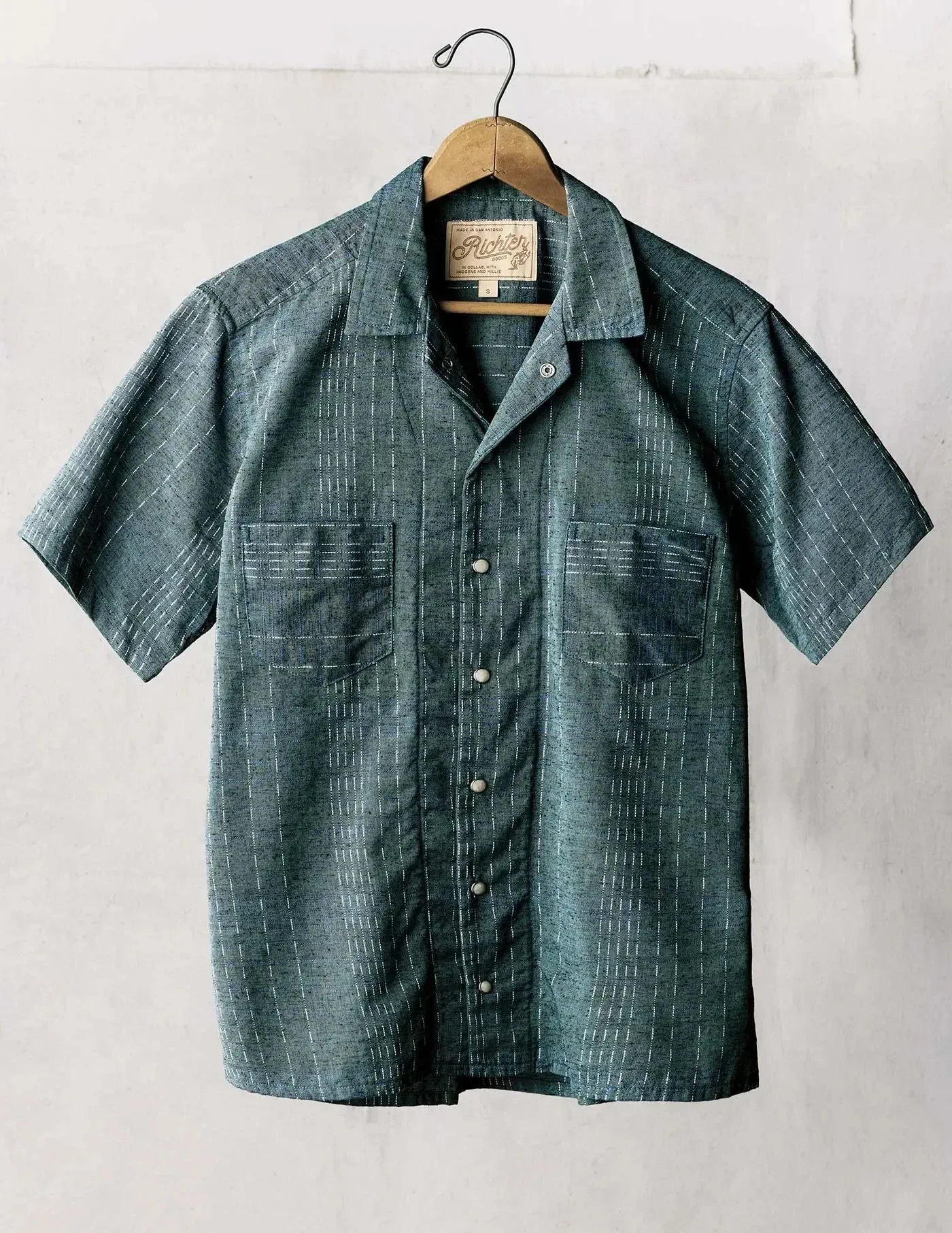 i+w x richter goods hanten stripe pearl snap sold by Richter Goods product image thumbnail 4