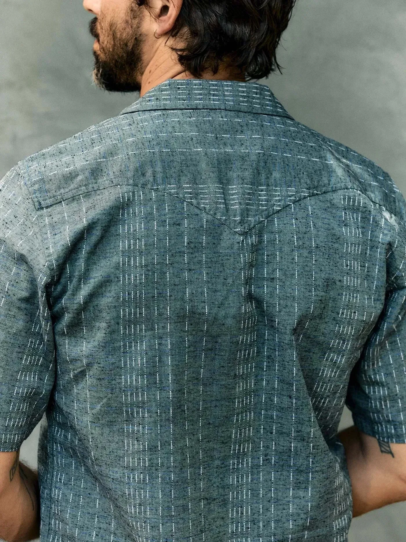 i+w x richter goods hanten stripe pearl snap sold by Richter Goods product image thumbnail 5