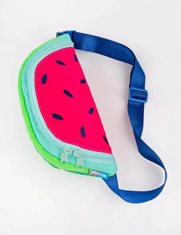 Neon Watermelon Slice Sling made by Mokuyobi